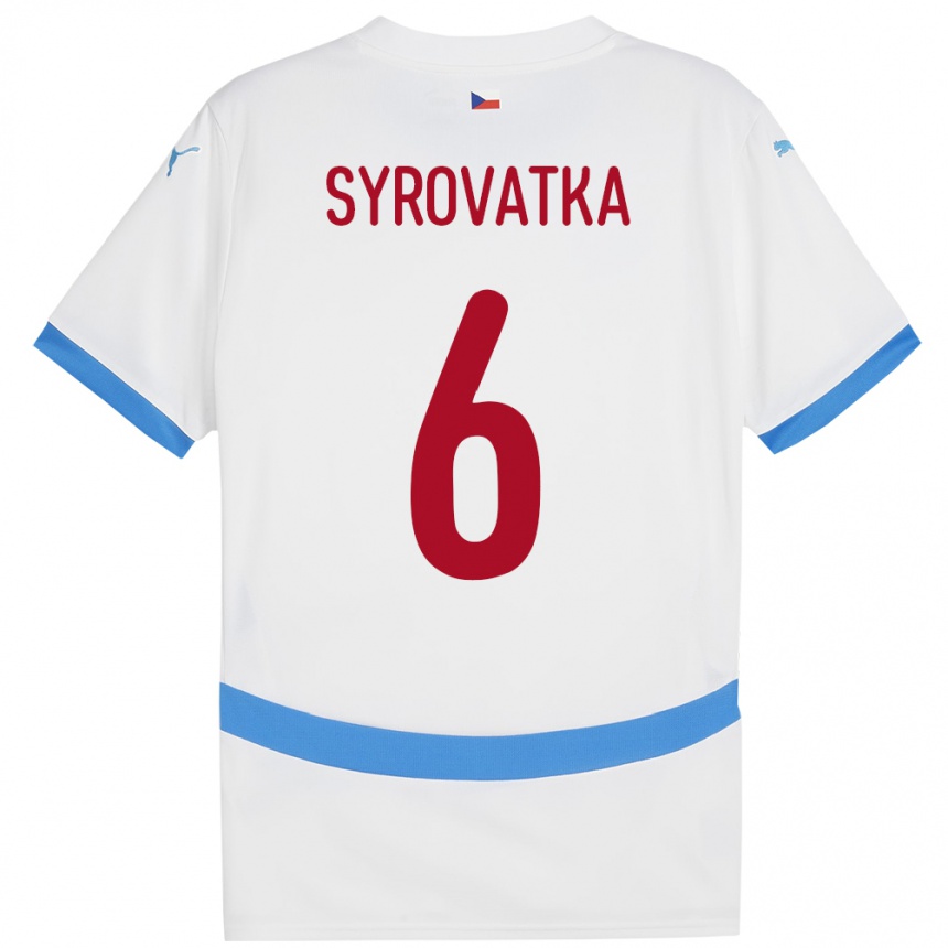 Hombre Fútbol Camiseta Chequia Matyas Syrovatka #6 Blanco 2ª Equipación 24-26 México