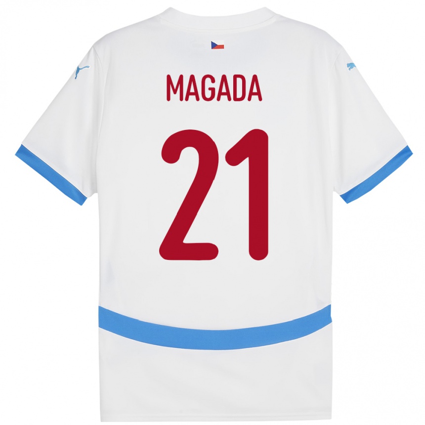 Hombre Fútbol Camiseta Chequia Maxim Magada #21 Blanco 2ª Equipación 24-26 México