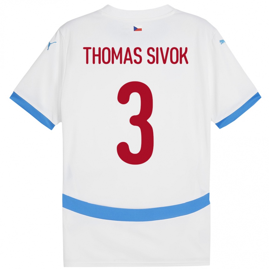 Hombre Fútbol Camiseta Chequia Andre Thomas Sivok #3 Blanco 2ª Equipación 24-26 México