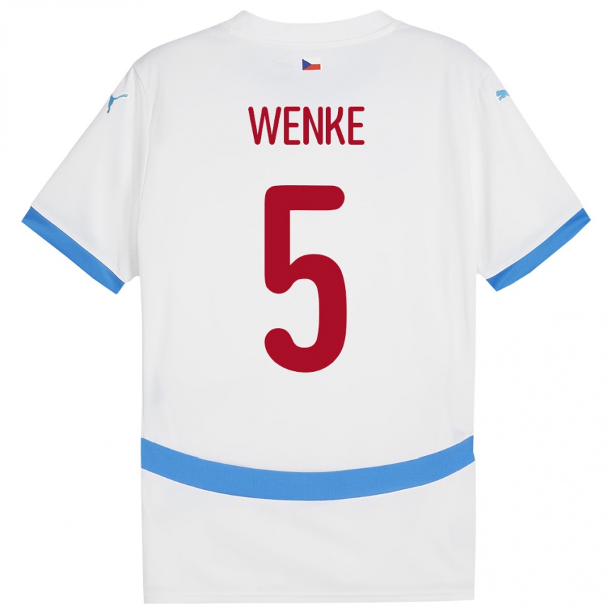 Hombre Fútbol Camiseta Chequia Eduard Wenke #5 Blanco 2ª Equipación 24-26 México