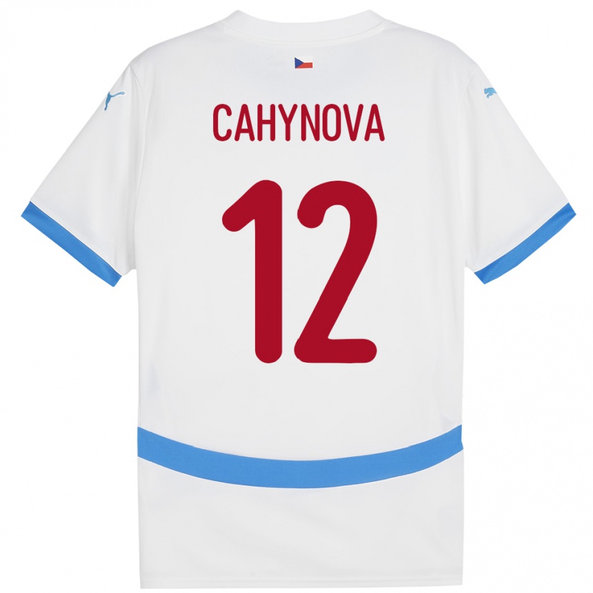 Hombre Fútbol Camiseta Chequia Klára Cahynová #12 Blanco 2ª Equipación 24-26 México