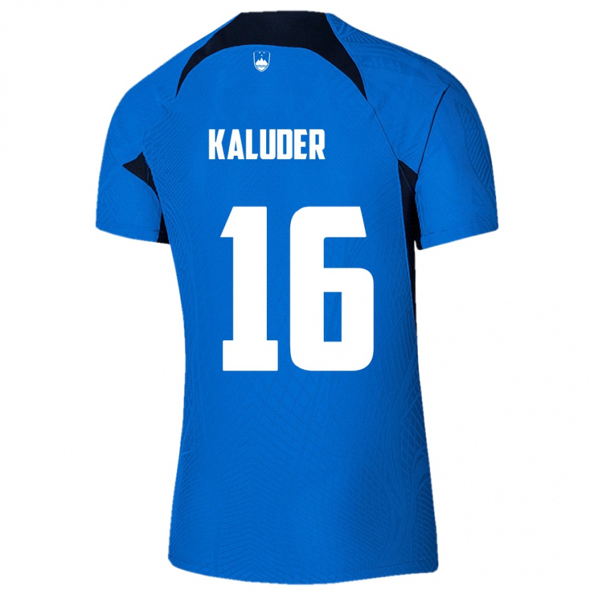 Hombre Fútbol Camiseta Eslovenia Grega Kaluder #16 Azul 2ª Equipación 24-26 México