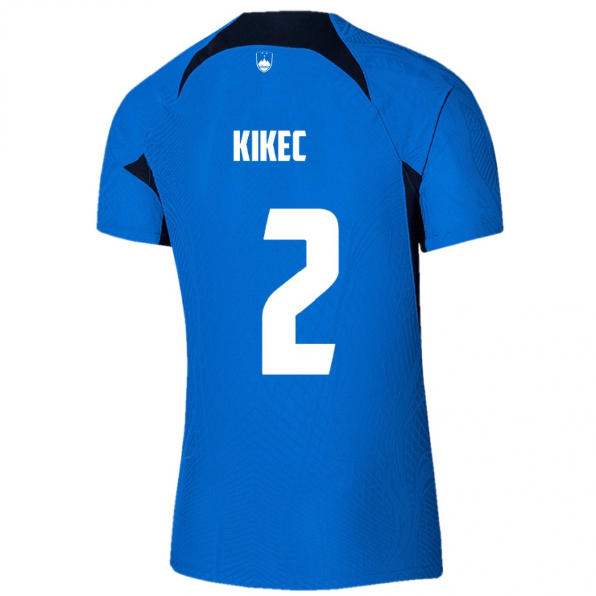 Hombre Fútbol Camiseta Eslovenia Timon Kikec #2 Azul 2ª Equipación 24-26 México