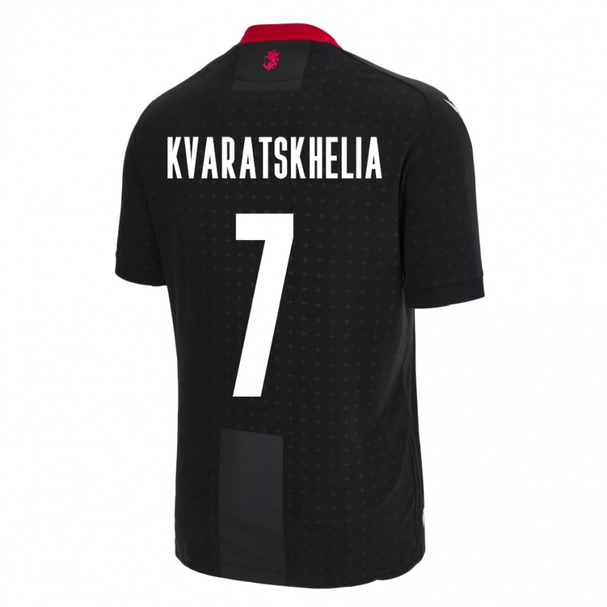 Hombre Fútbol Camiseta Georgia Khvicha Kvaratskhelia #7 Negro 2ª Equipación 24-26 México