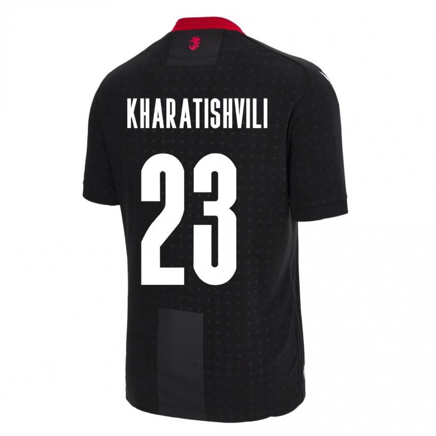 Hombre Fútbol Camiseta Georgia Luka Kharatishvili #23 Negro 2ª Equipación 24-26 México