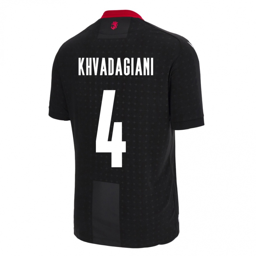 Hombre Fútbol Camiseta Georgia Saba Khvadagiani #4 Negro 2ª Equipación 24-26 México