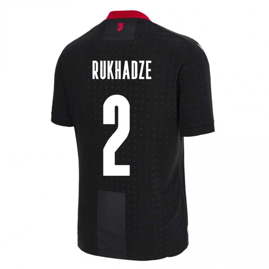 Hombre Fútbol Camiseta Georgia Zurab Rukhadze #2 Negro 2ª Equipación 24-26 México