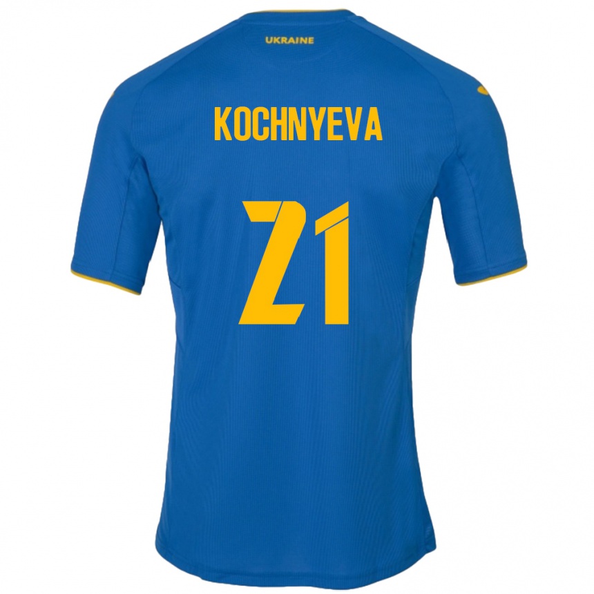 Hombre Fútbol Camiseta Ucrania Iryna Kochnyeva #21 Azul 2ª Equipación 24-26 México