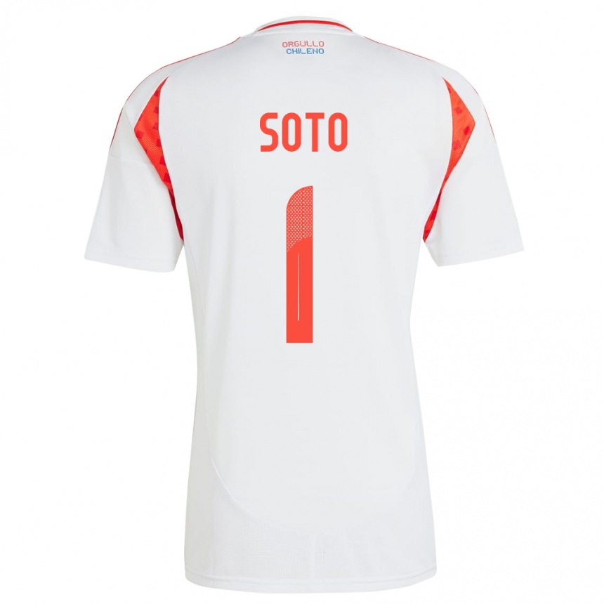 Hombre Fútbol Camiseta Chile Fernando Soto #1 Blanco 2ª Equipación 24-26 México