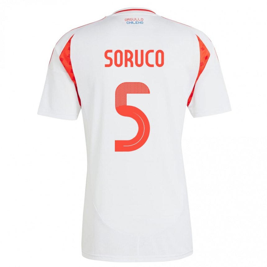 Hombre Fútbol Camiseta Chile Ámbar Soruco #5 Blanco 2ª Equipación 24-26 México