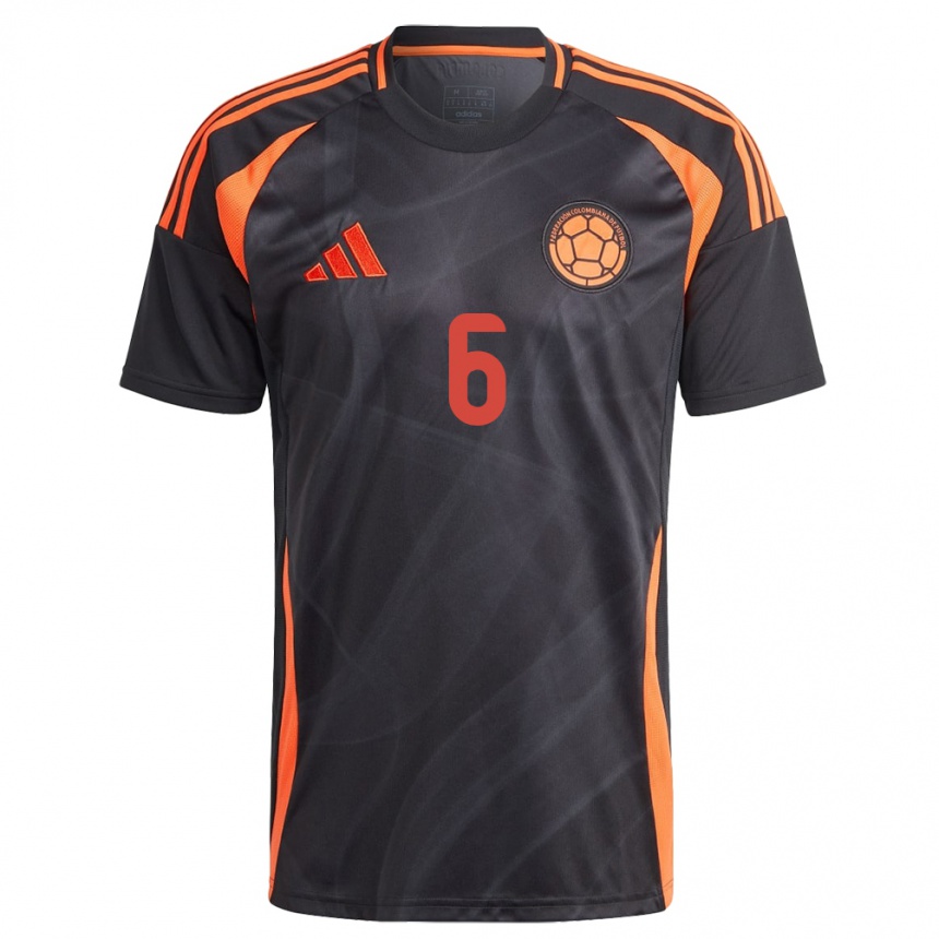 Hombre Fútbol Camiseta Colombia Xavi Ríos #6 Negro 2ª Equipación 24-26 México