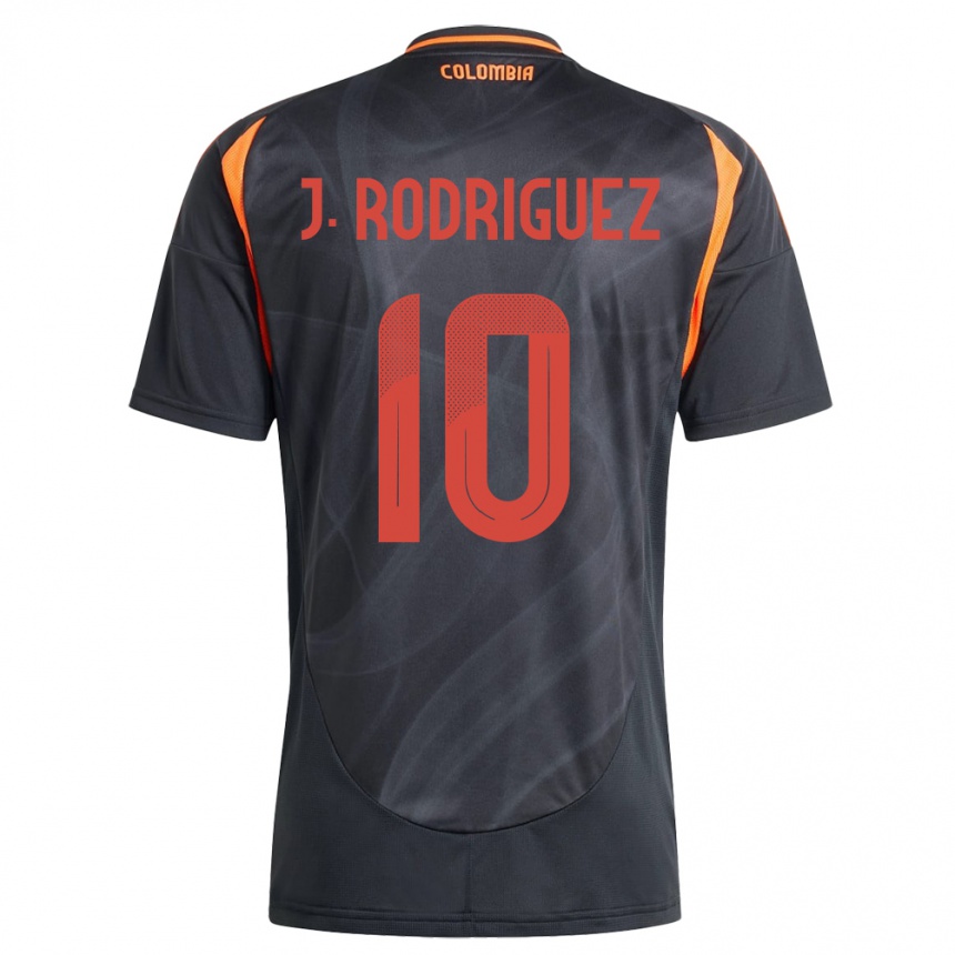 Hombre Fútbol Camiseta Colombia James Rodríguez #10 Negro 2ª Equipación 24-26 México