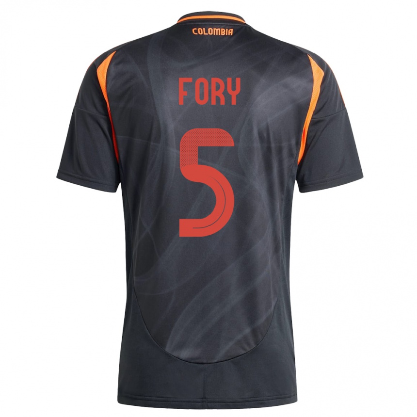 Hombre Fútbol Camiseta Colombia Jimer Fory #5 Negro 2ª Equipación 24-26 México