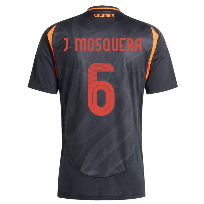 Hombre Fútbol Camiseta Colombia Juan Mosquera #6 Negro 2ª Equipación 24-26 México