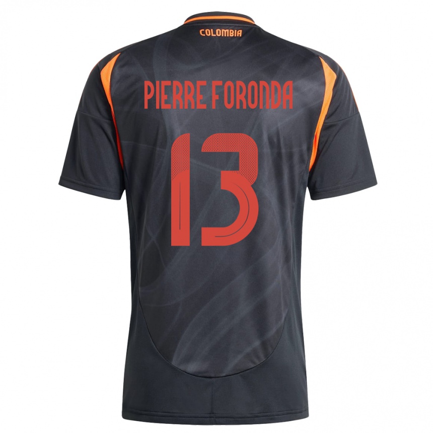 Hombre Fútbol Camiseta Colombia Jean Pierre Foronda #13 Negro 2ª Equipación 24-26 México