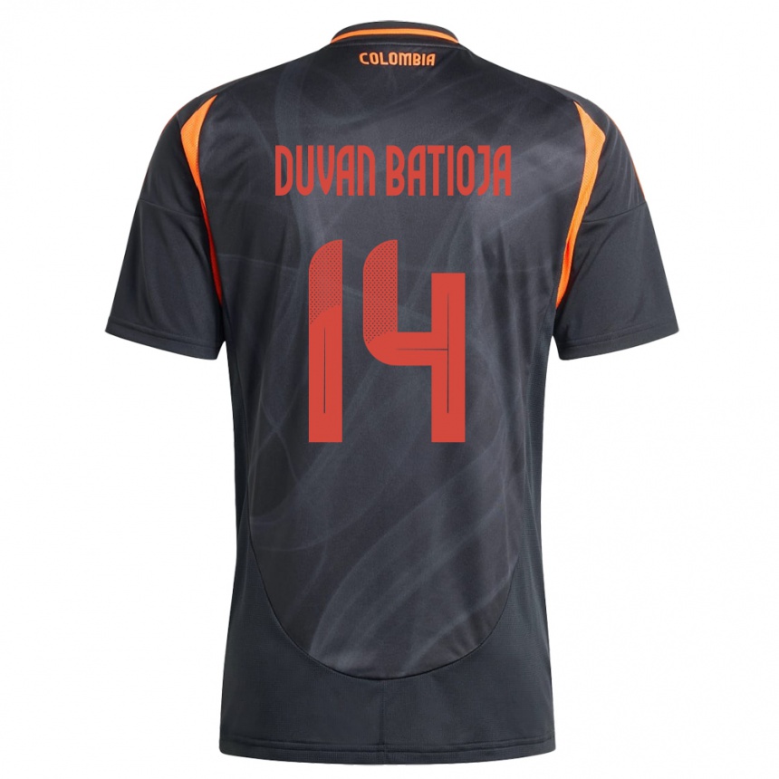 Hombre Fútbol Camiseta Colombia Andy Duván Batioja #14 Negro 2ª Equipación 24-26 México