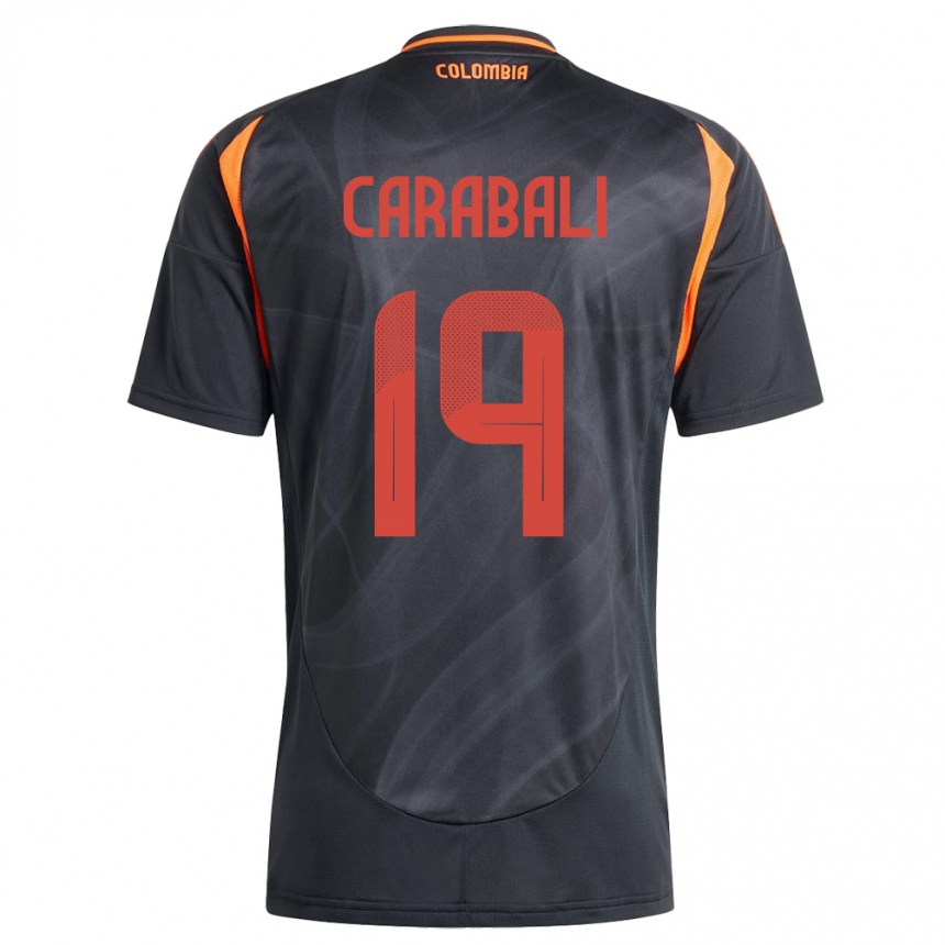 Hombre Fútbol Camiseta Colombia Jorelyn Carabalí #19 Negro 2ª Equipación 24-26 México