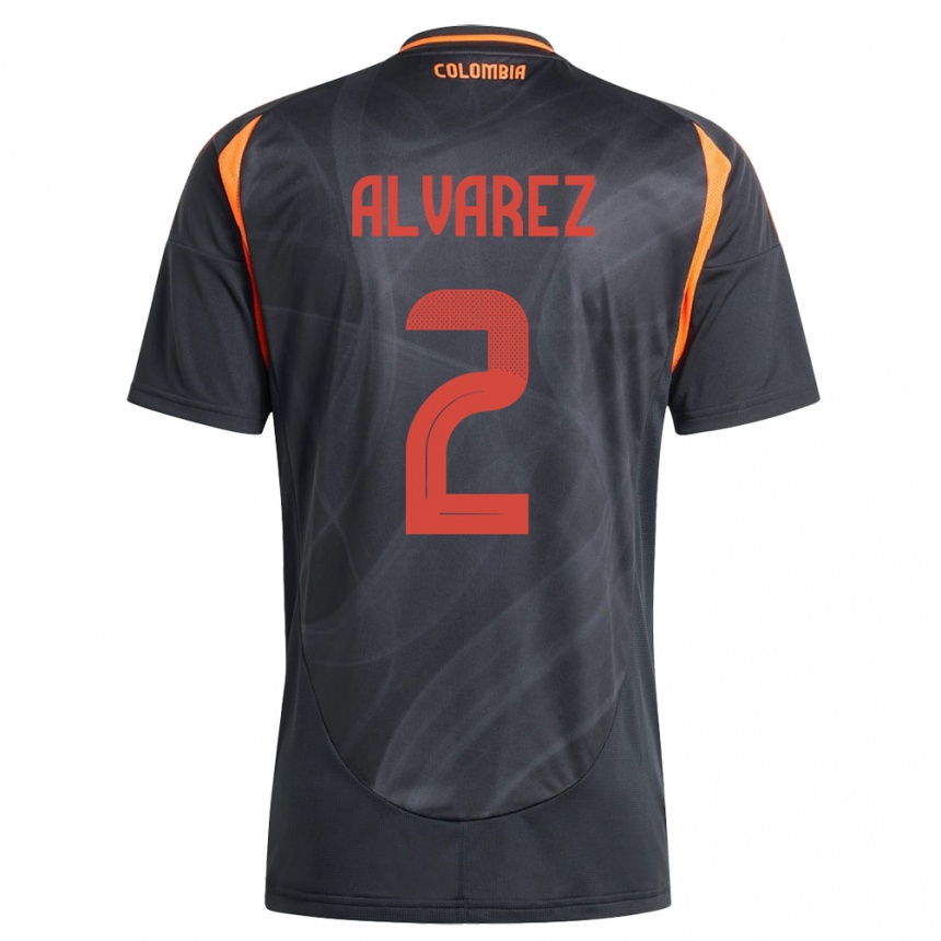 Hombre Fútbol Camiseta Colombia Mary Álvarez #2 Negro 2ª Equipación 24-26 México