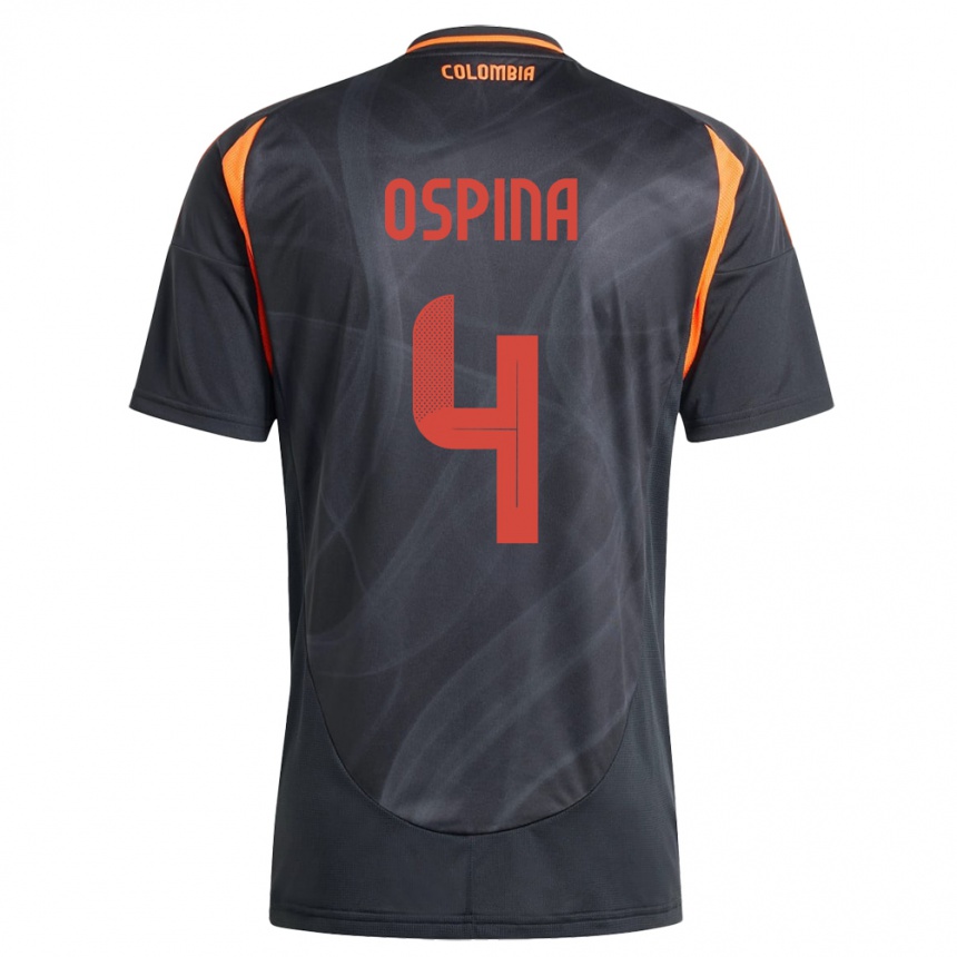 Hombre Fútbol Camiseta Colombia Diana Ospina #4 Negro 2ª Equipación 24-26 México