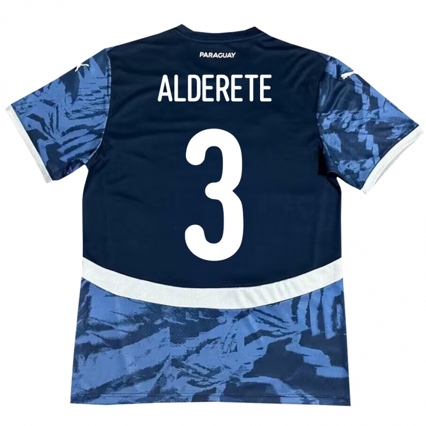 Hombre Fútbol Camiseta Paraguay Omar Alderete #3 Azul 2ª Equipación 24-26 México