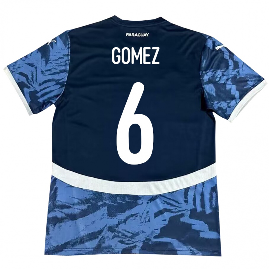 Hombre Fútbol Camiseta Paraguay Marcos Gómez #6 Azul 2ª Equipación 24-26 México