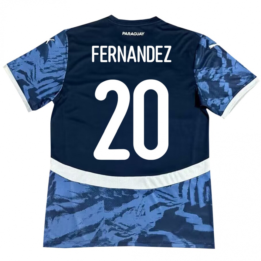 Hombre Fútbol Camiseta Paraguay Marcelo Fernández #20 Azul 2ª Equipación 24-26 México