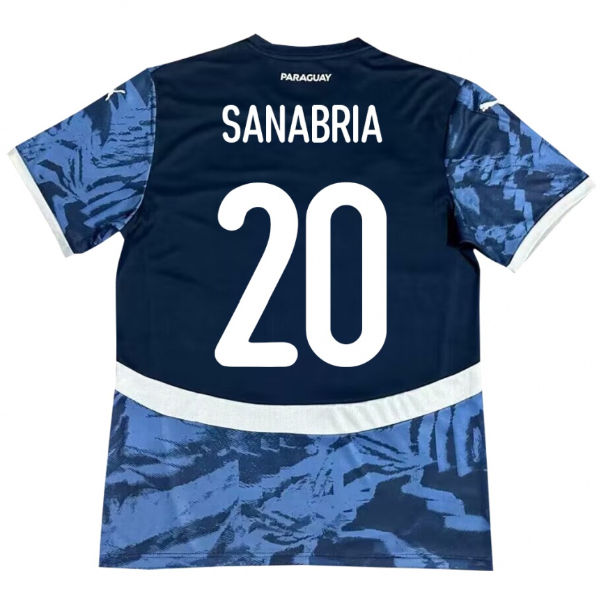 Hombre Fútbol Camiseta Paraguay Tobías Sanabria #20 Azul 2ª Equipación 24-26 México