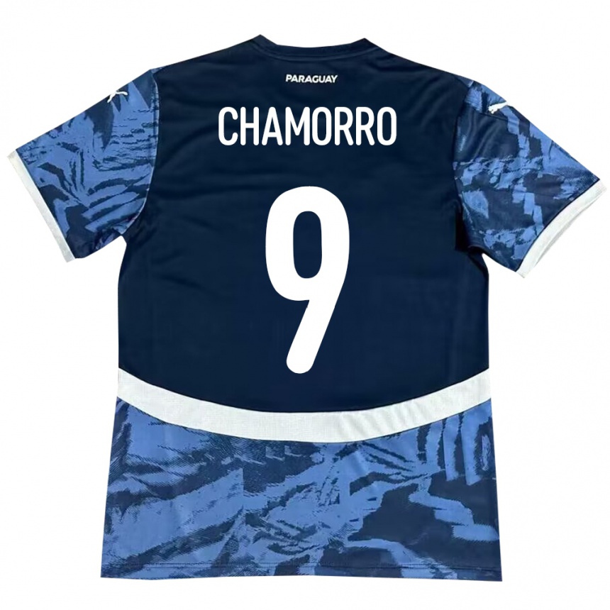 Hombre Fútbol Camiseta Paraguay Lice Chamorro #9 Azul 2ª Equipación 24-26 México