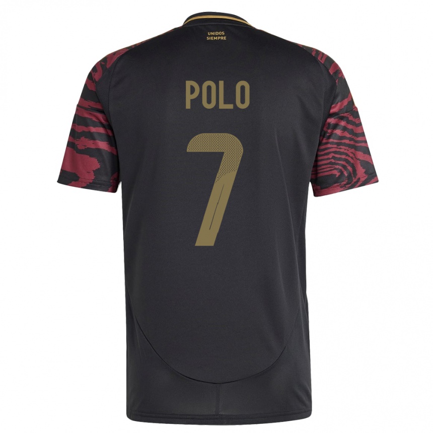 Hombre Fútbol Camiseta Perú Andy Polo #7 Negro 2ª Equipación 24-26 México