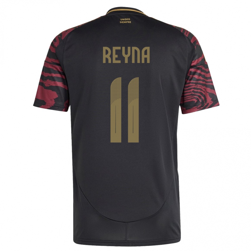 Hombre Fútbol Camiseta Perú Bryan Reyna #11 Negro 2ª Equipación 24-26 México