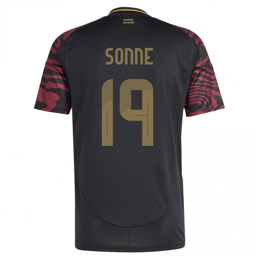 Hombre Fútbol Camiseta Perú Oliver Sonne #19 Negro 2ª Equipación 24-26 México