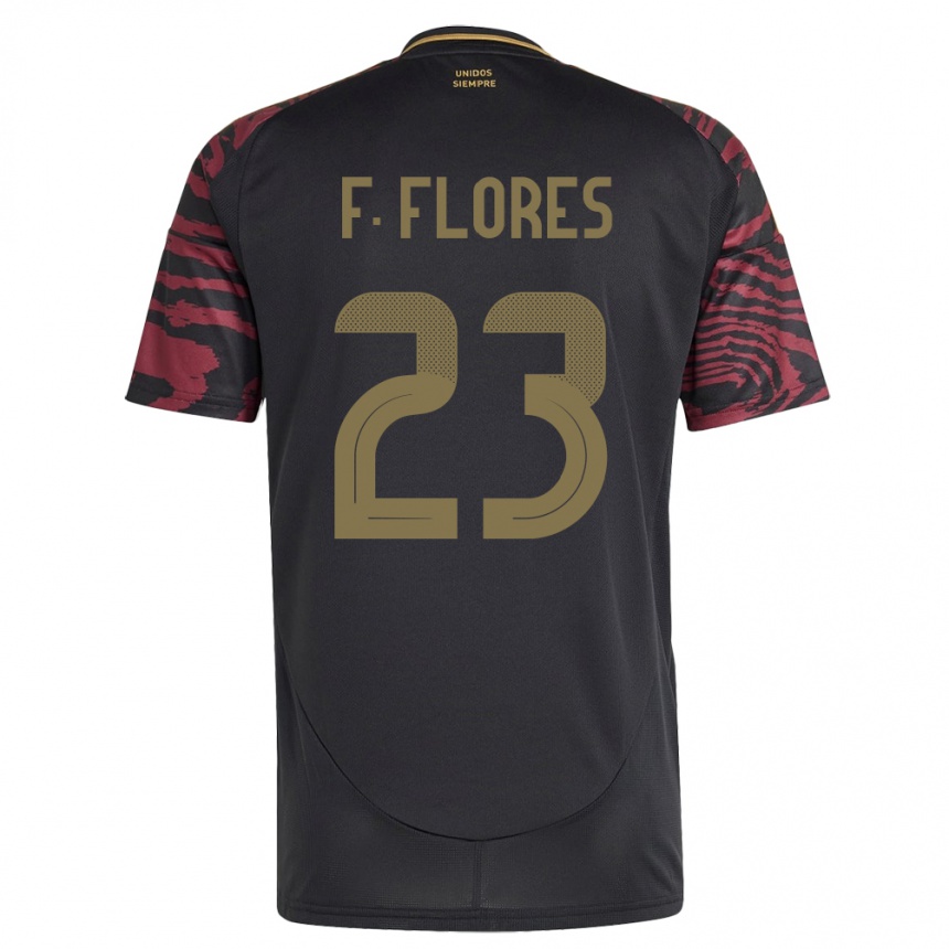 Hombre Fútbol Camiseta Perú Franchesco Flores #23 Negro 2ª Equipación 24-26 México