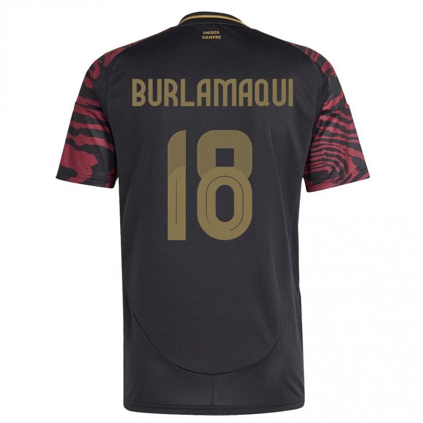 Hombre Fútbol Camiseta Perú Alessandro Burlamaqui #18 Negro 2ª Equipación 24-26 México