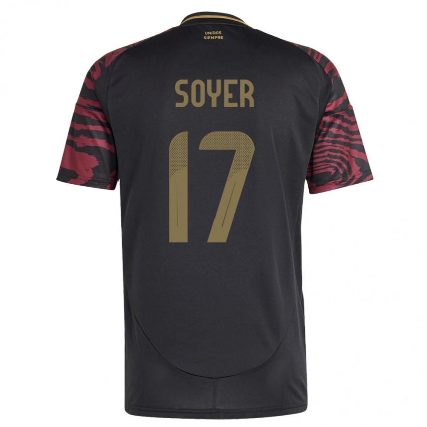 Hombre Fútbol Camiseta Perú Bassco Soyer #17 Negro 2ª Equipación 24-26 México