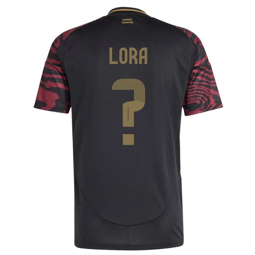 Hombre Fútbol Camiseta Perú Fabrizio Lora #0 Negro 2ª Equipación 24-26 México