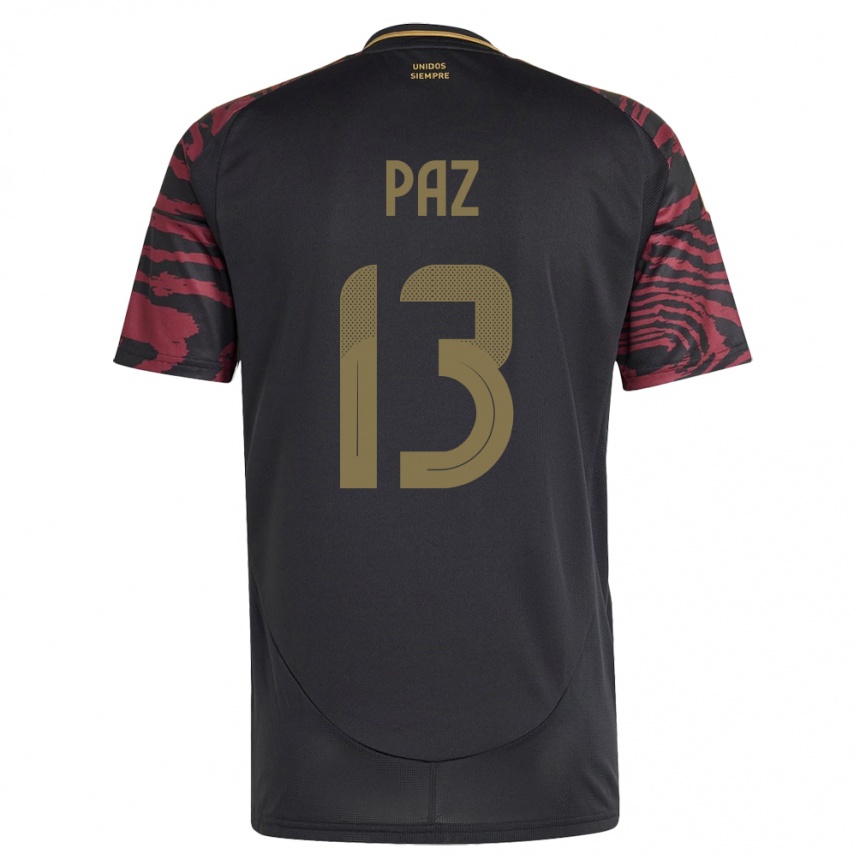 Hombre Fútbol Camiseta Perú Braidy Paz #13 Negro 2ª Equipación 24-26 México