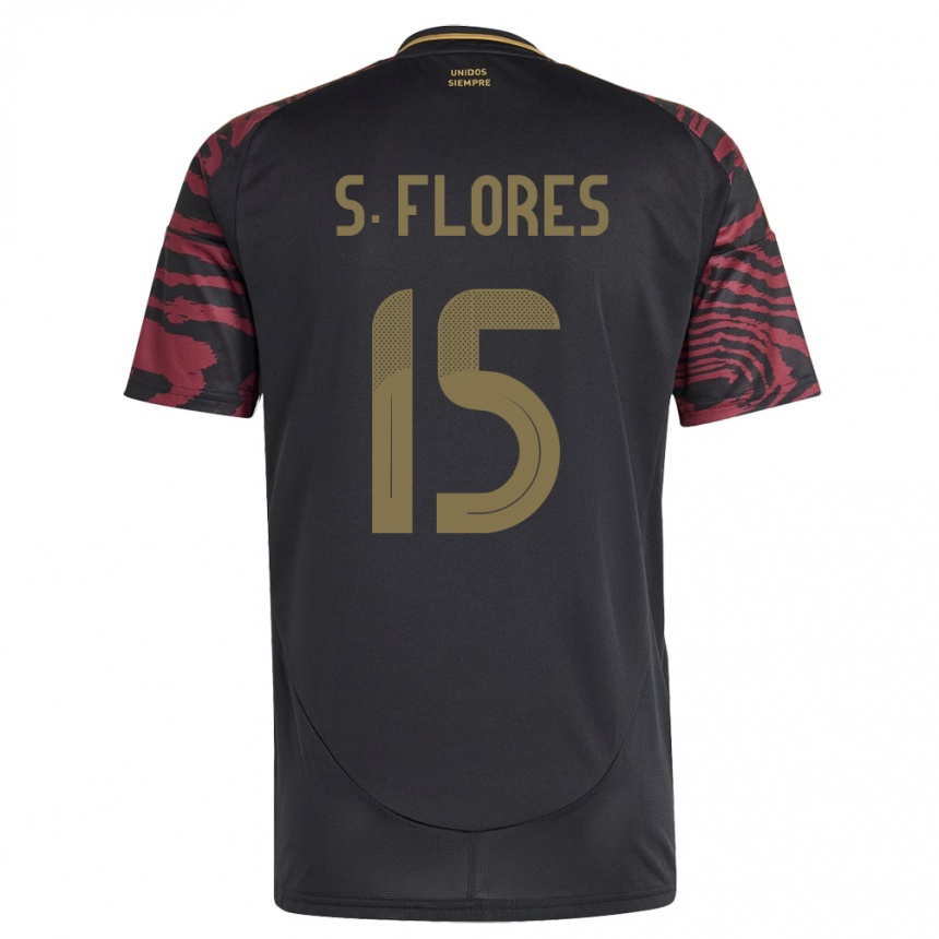 Hombre Fútbol Camiseta Perú Scarleth Flores #15 Negro 2ª Equipación 24-26 México