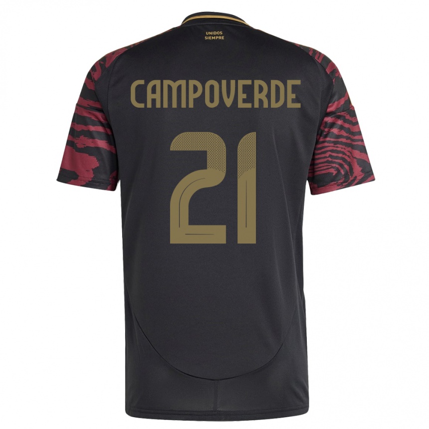 Hombre Fútbol Camiseta Perú Luz Campoverde #21 Negro 2ª Equipación 24-26 México