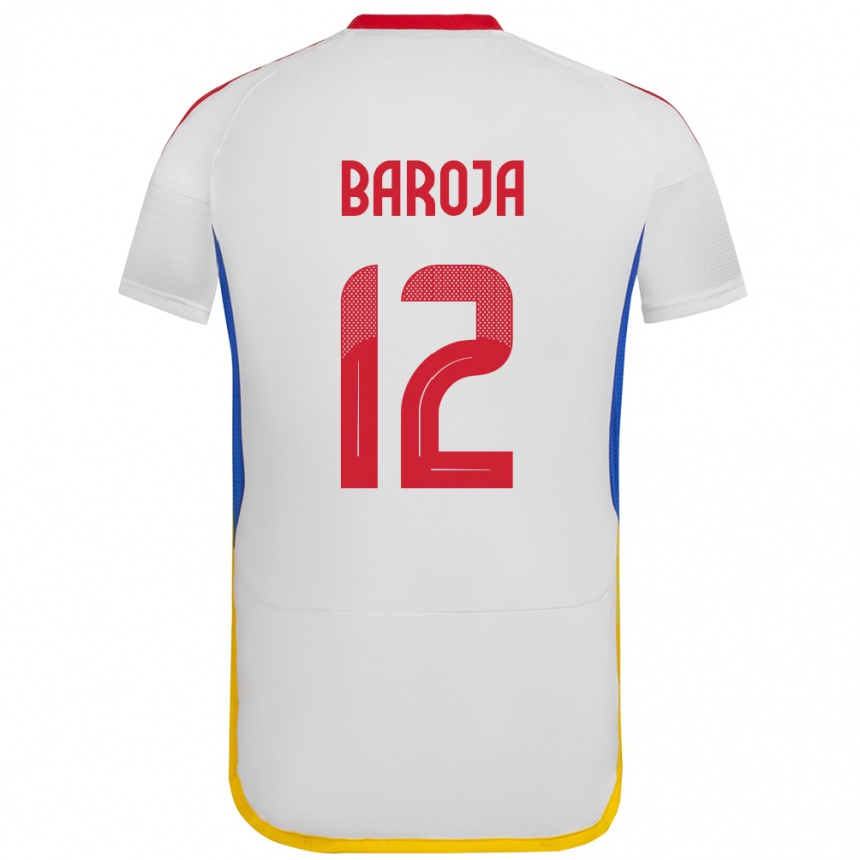 Hombre Fútbol Camiseta Venezuela Alain Baroja #12 Blanco 2ª Equipación 24-26 México