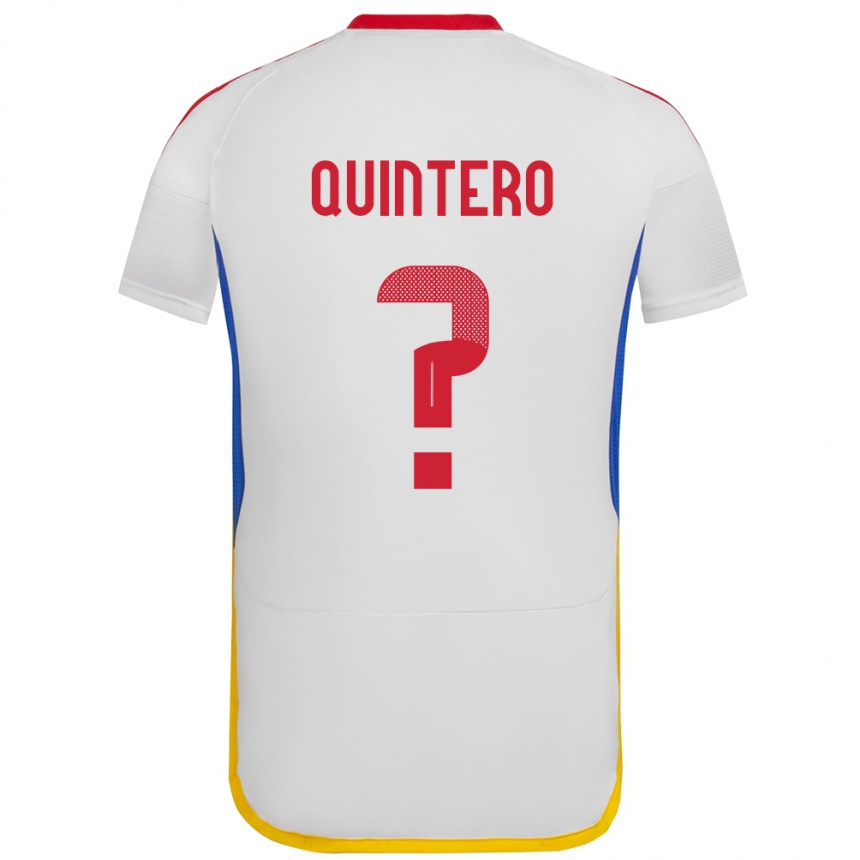 Hombre Fútbol Camiseta Venezuela Teo Quintero #0 Blanco 2ª Equipación 24-26 México