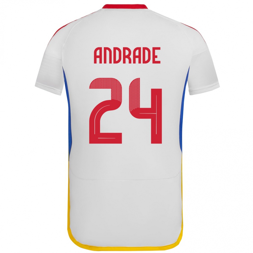 Hombre Fútbol Camiseta Venezuela Kervin Andrade #24 Blanco 2ª Equipación 24-26 México