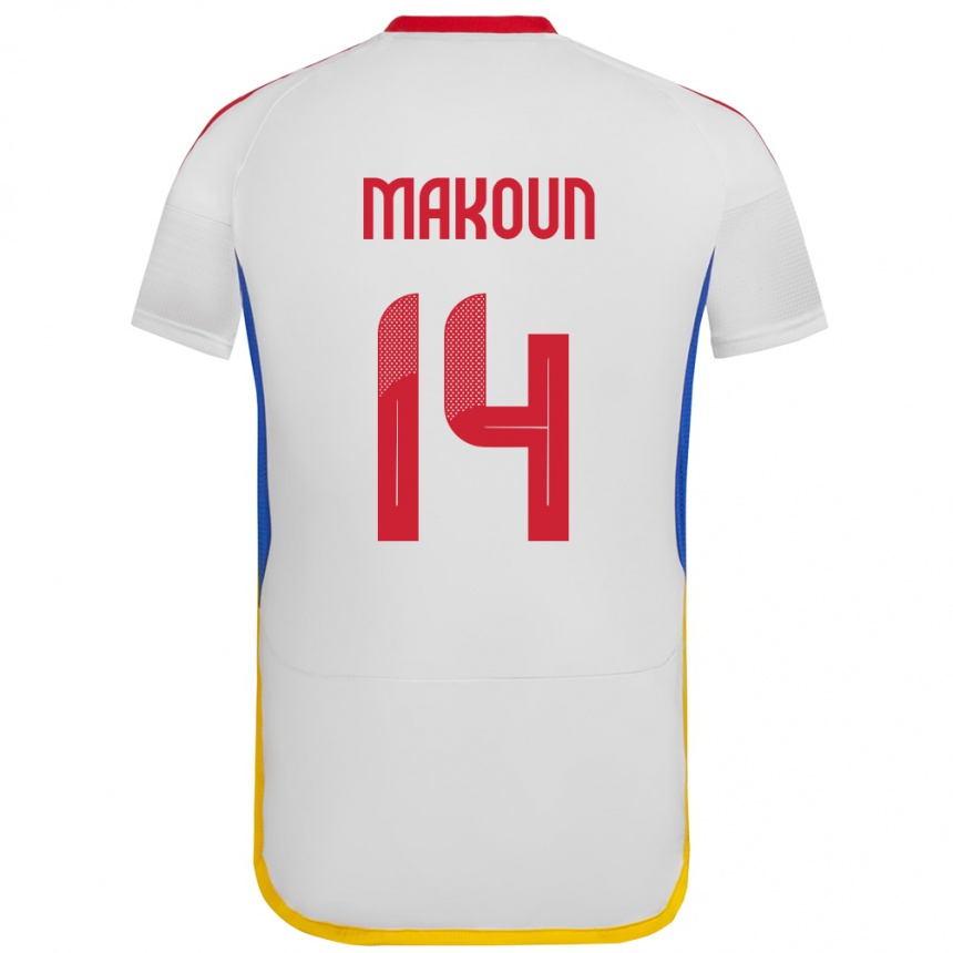 Hombre Fútbol Camiseta Venezuela Christian Makoun #14 Blanco 2ª Equipación 24-26 México