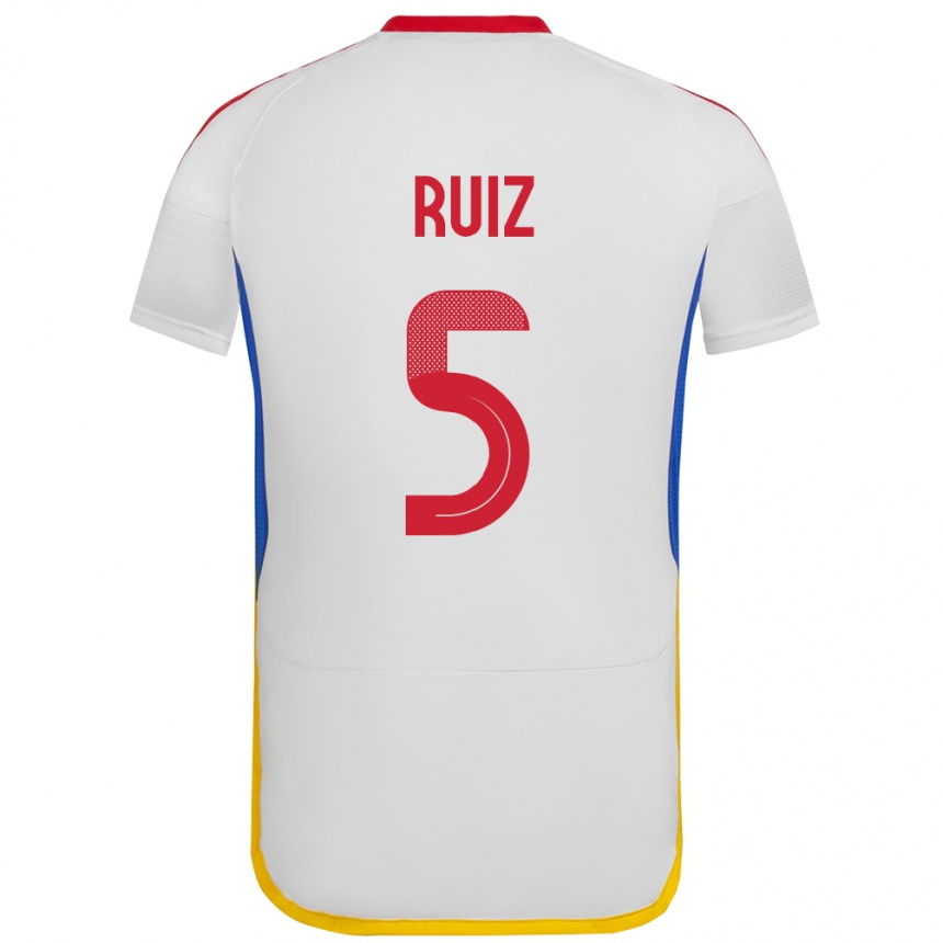 Hombre Fútbol Camiseta Venezuela Emerson Ruíz #5 Blanco 2ª Equipación 24-26 México