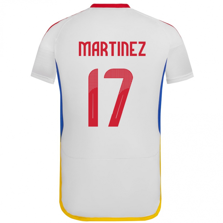 Hombre Fútbol Camiseta Venezuela David Martínez #17 Blanco 2ª Equipación 24-26 México