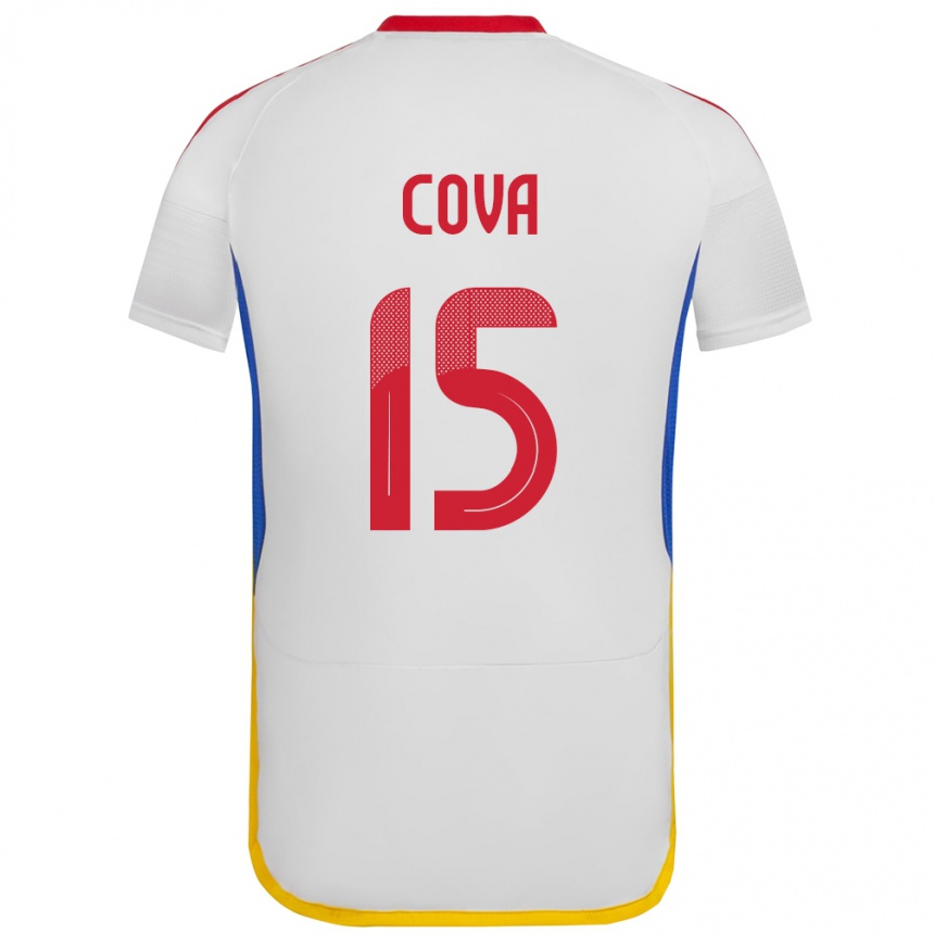 Hombre Fútbol Camiseta Venezuela Adrián Cova #15 Blanco 2ª Equipación 24-26 México