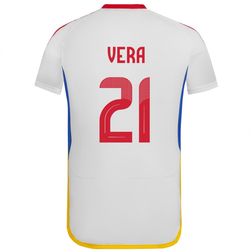 Hombre Fútbol Camiseta Venezuela Andry Vera #21 Blanco 2ª Equipación 24-26 México