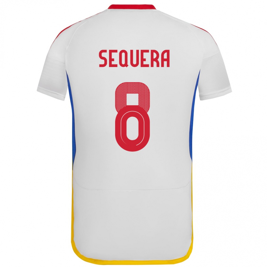 Hombre Fútbol Camiseta Venezuela Giovanny Sequera #8 Blanco 2ª Equipación 24-26 México