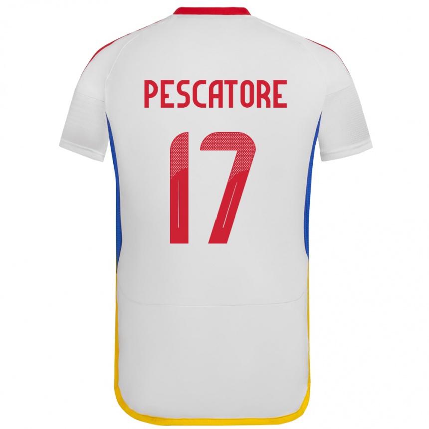 Hombre Fútbol Camiseta Venezuela Camila Pescatore #17 Blanco 2ª Equipación 24-26 México