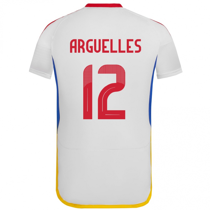 Hombre Fútbol Camiseta Venezuela Wilmary Argüelles #12 Blanco 2ª Equipación 24-26 México