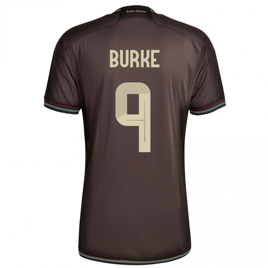 Hombre Fútbol Camiseta Jamaica Cory Burke #9 Marrón Noche 2ª Equipación 24-26 México